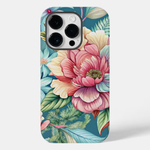 Blommig Färgrik iphone 14 Pro-fodral