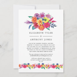 Blommig Fiesta Bröllop Förkortad Gästlista Meddelande