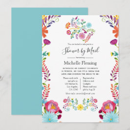 Blommig Fiesta Bröllops- eller Baby Shower per pos Inbjudningar