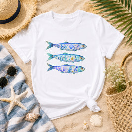 Blommig fisk havsliv konst t shirt