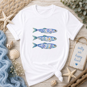 Blommig fisk havsliv konst t shirt