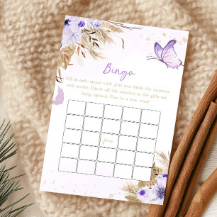 Blommig Fjäril Bebis Shower Bingo Spel