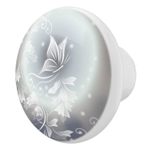 Blommig Fjäril Grå Blå Djur Fantasy Knopp
