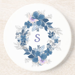 Blommig fjärils sandstens coaster underlägg