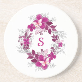 Blommig fjärils sandstens coaster underlägg