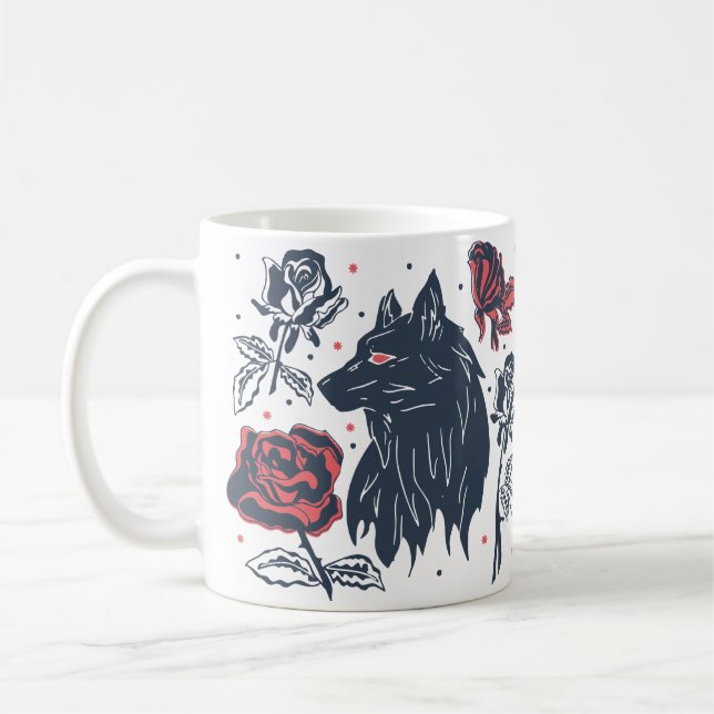 Blommig Fjärilsmugg – Vårstämning Kaffemugg (Vänster)