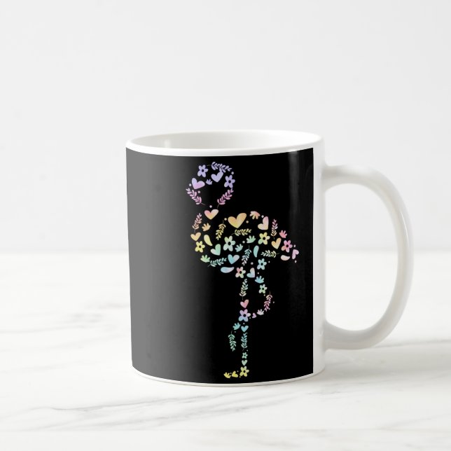 Blommig Flamingo Tie Dye Söt Djurfantast Kvinnor Kaffemugg (Höger)