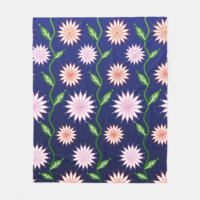 Blommig Flygtäcke Filten Fleecefilt (Framsidan)