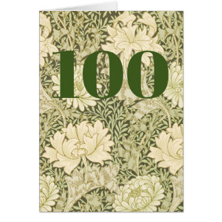 Blommig födelsedagskort för 100-årsdag hälsningskort