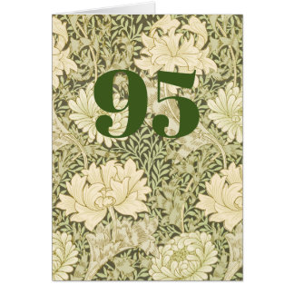 Blommig födelsedagskort för 95-årsdag hälsningskort