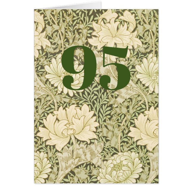 Blommig födelsedagskort för 95-årsdag hälsningskort (Framsidan)