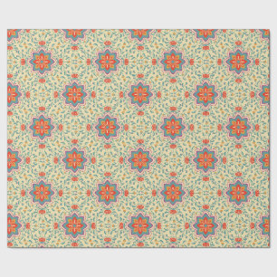 Blommig folkpattern presentpapper