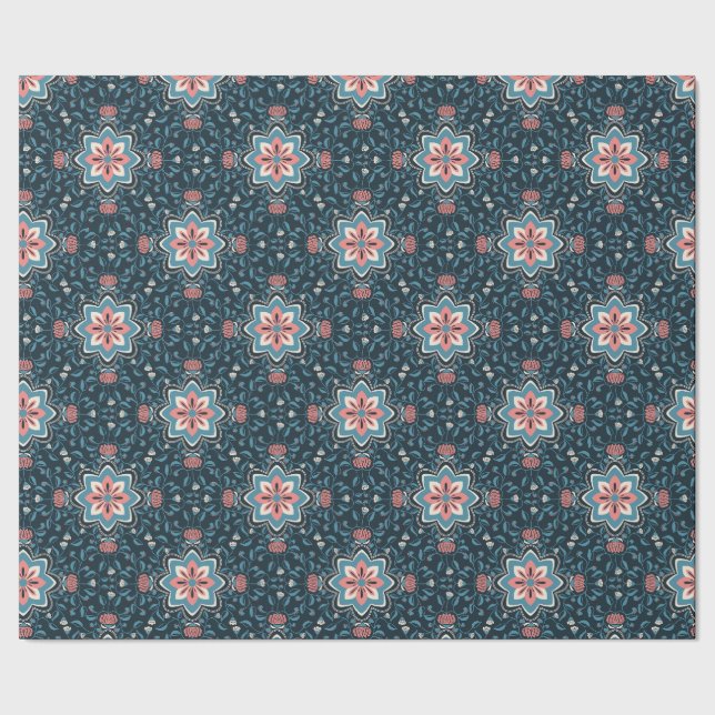 Blommig folkpattern presentpapper (Seam)