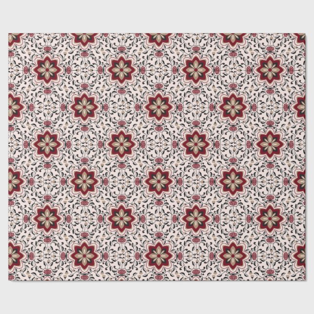 Blommig folkpattern presentpapper (Seam)