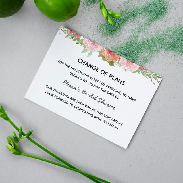 Blommig Förändra Datum Pärmkort Meddelande Vykort (Skapare uppladdad)