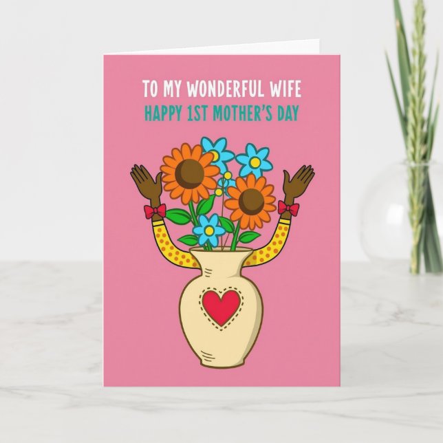 Blommig Första Mor Hustru Kort (Framsida)