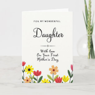 Blommig Första Mors Dag Dotter Kort