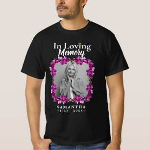 Blommig Foto Till Minne Av Mor Förlorad T Shirt