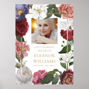 Blommig fotofirande av livets minnesstund poster