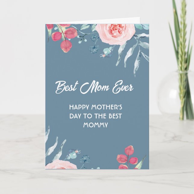 Blommig fotokollage Mors dag-kort till mamma Kort (Framsida)