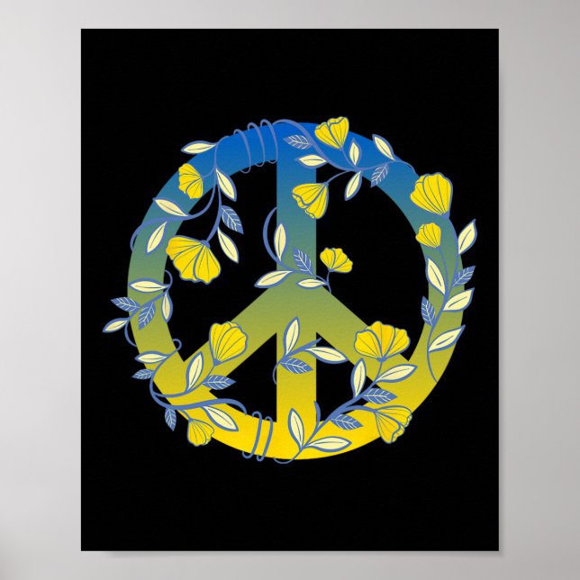 Blommig fredstecken Ukraina  Poster (Framsidan)