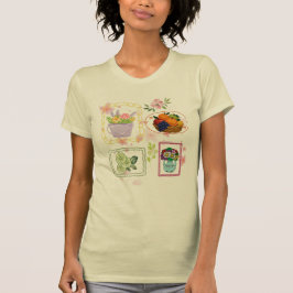 Blommig fruktillustration T-shirt |