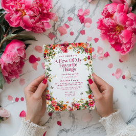 Blommig Galentine Alla hjärtans-dagsinbjudan Julkort