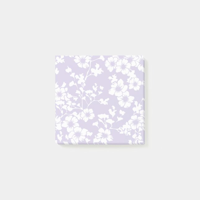 Blommig galler - dammig lavendel post-it block (Framsida)