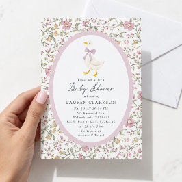 Blommig Gässunge Babyshower-inbjudan Inbjudningar