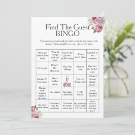 Blommig Gästernas Bröllopsdusch Bingo spel Inbjudningar