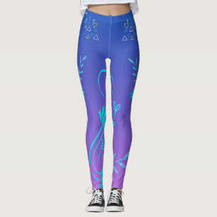 Blommig Geometrisk Gradient Leggings