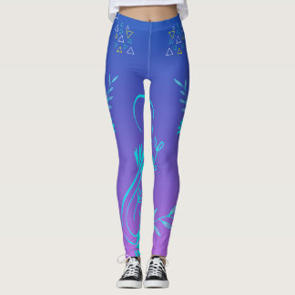 Blommig Geometrisk Gradient Leggings