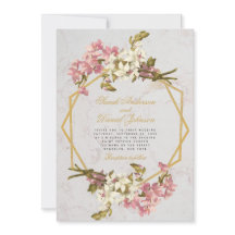 Blommig Geometrisk Marmor Guld Rosa Orkidéer Bröll