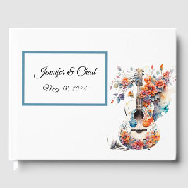 Blommig gitarr gästbok
