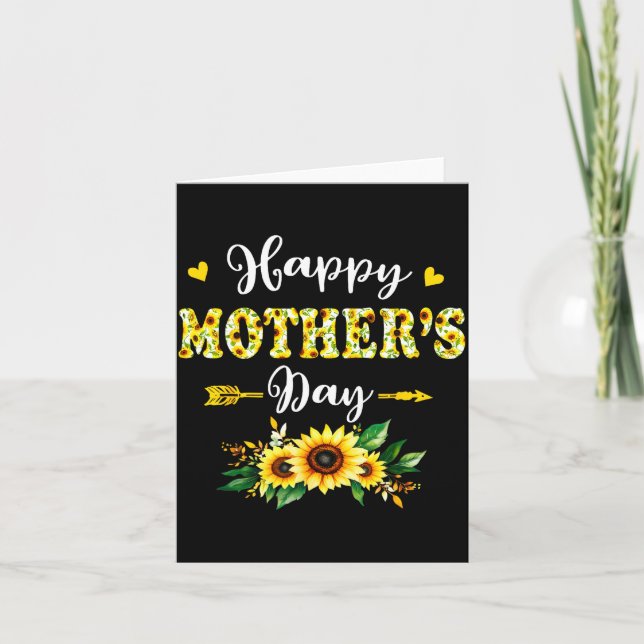 Blommig glad mors dag solrospresent till mamma kort (Framsida)