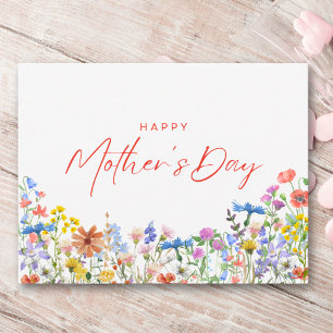 Blommig Glad mors dag till mormor Vilda blommor Vykort