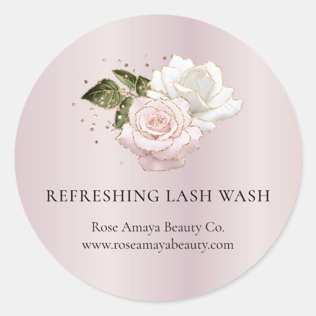 Blommig glitter ögonfransförlängning etikett för s (Framsida)