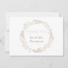 Blommig gloria lagerkrans bröllop tack kort