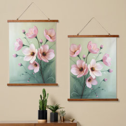 Blommig gobeläng väggdekoration