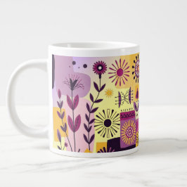 Blommig graffiti jumbo mugg
