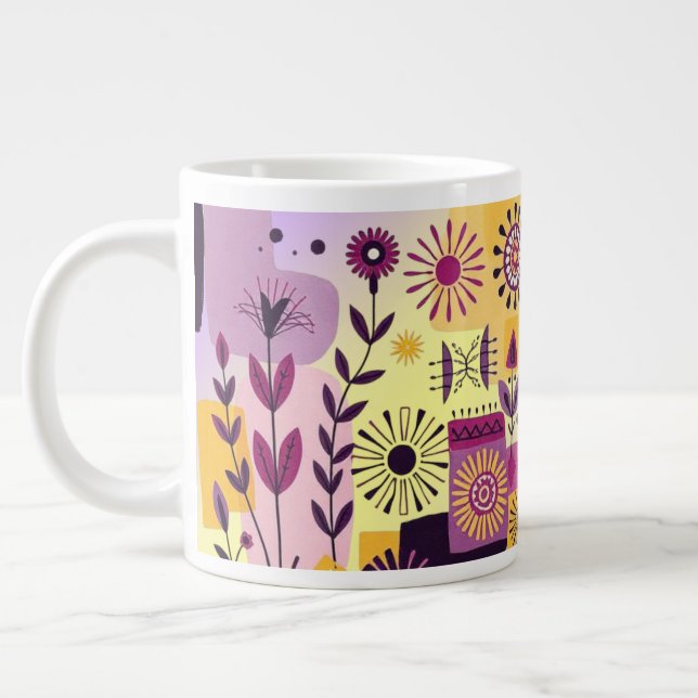 Blommig graffiti jumbo mugg (Vänster)