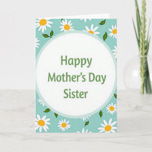 Blommig Grattis på Mors Dag syster-kort Kort