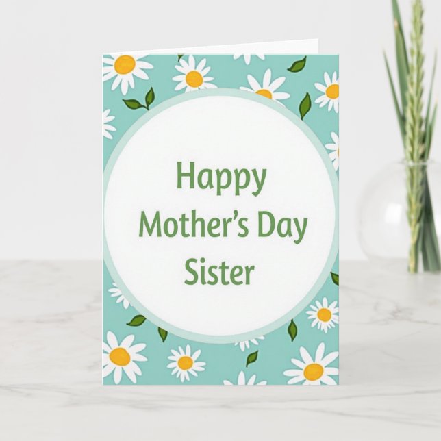 Blommig Grattis på Mors Dag syster-kort Kort (Framsida)