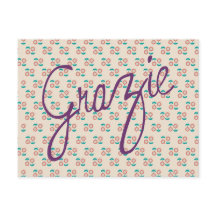 Blommig Grazie Tack Kort för Bröllopet