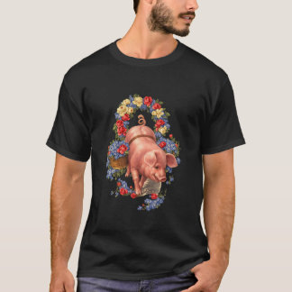 Blommig gris charm t shirt