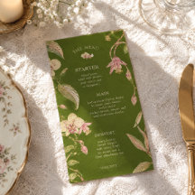 Blommig Grön & Rosa Blomster Vin Detalj Bröllop