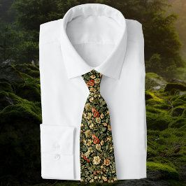 Blommig grön William Morris-inspirerad monogram Slips