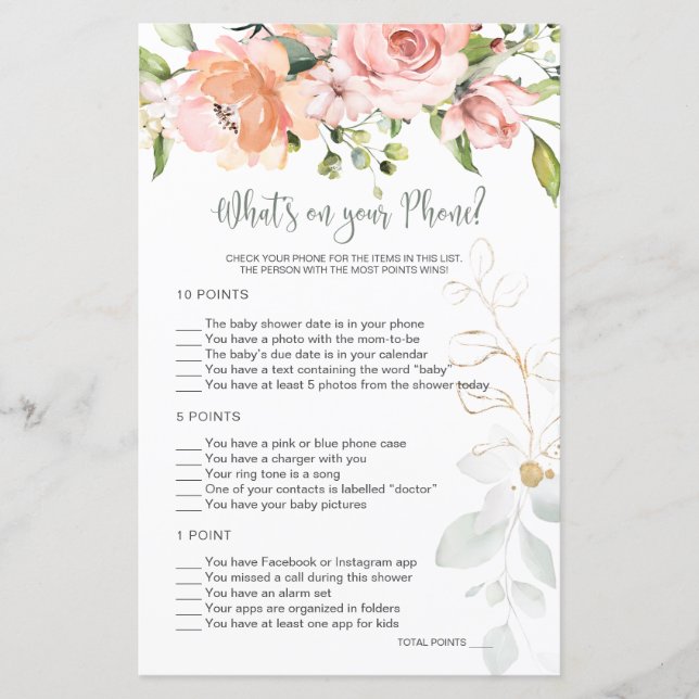 Blommig Grönska Bebis Vad Har Du På Din Telefon Le (Framsida)