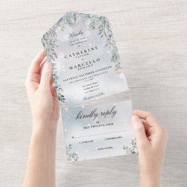 Blommig Grönska Kaskad Elegant Vinterbröllop