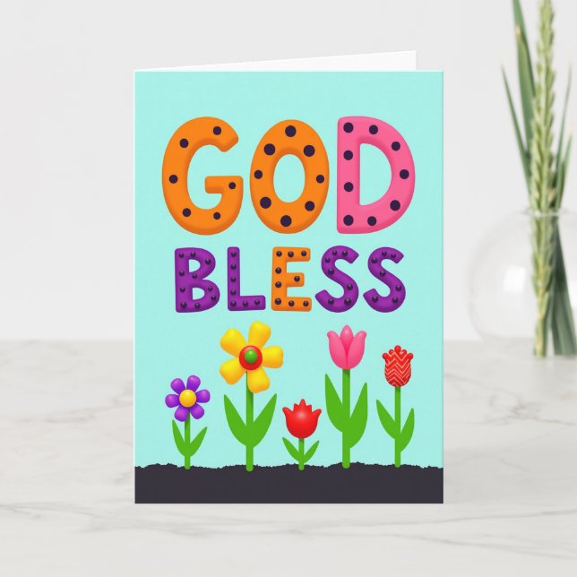 Blommig Gud välsigne mors dag-kort Kort (Framsida)